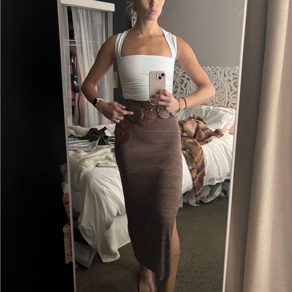 Free People Brown knitted Skirt
